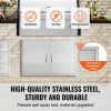 VEVOR BBQ Access Door, 35W x 24H Inch Double Outdoor Kitchen Door, Stainless Steel Flush Mount Door, Wall Vertical Door with Handles, for BBQ Island