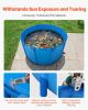 VEVOR Canvas Fish Pond, 818 Gal Capacity Above Ground Fish Pond, Foldable PVC Koi Tank, Round Goldfish Tank with Stable Frame and Drain Valve