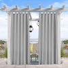 50" W x 120" L Outdoor Curtains Panel Tab Top Window Curtain for Pergola/ Patio/Balcony ( 1 Panel ) , Grey