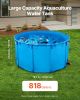 VEVOR Canvas Fish Pond, 818 Gal Capacity Above Ground Fish Pond, Foldable PVC Koi Tank, Round Goldfish Tank with Stable Frame and Drain Valve