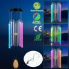 Solar Wind Chime Lights 7 Color Changing Decorative Lamp IP65 Waterproof Hanging String Lights w/ Dual Pendants For Home Garden Party Festival
