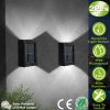 2Pcs Solar Deck Lights Outdoor 2LED Beads Waterproof Sensor Fence Stair Lamps For Patio Landscape Yard White Lighting Color