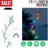 LED Solar Hummingbird Wind Chime Solar String Lights 6 LEDs Color-Changing IP65 Waterproof Decorative Lamp Lighting for Home Garden Fence Party