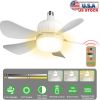 Socket Fan Light 12W Ceiling Fan with Lights Dimmable LED Ceiling Fan with 3 Fan Speed Stepless Brightness and Color Temperature Smart Timer Remote Co