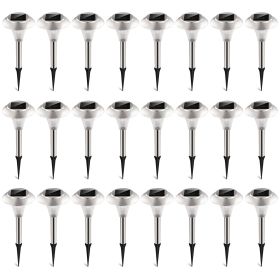 24Packs Solar Garden Lights Outdoor IP44 Waterproof Solar Pathway Lights Color Changing Landscape Lamps 10Hrs Lawn Lighting for Yard Driveway Walkway