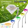 4Pcs Solar Garden Light Outdoor Diamond LED Light 7-Color Changing IP65 Waterproof Pathway Stake Decorative Lamp for Garden Patio Yard Walkway