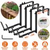 4Pcs Adjustable Planter Box Brackets Flower Box Holders Window Boxes Planters Hooks No Drill Railing Planter Mounts for Windowsills Garden Fences Balc