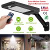Solar Wall Light Outdoor 60LEDs PIR Motion Sensor Remote Control Wireless Lamps IP65 Waterproof Lighting for Garage Front Door Garden Pathway