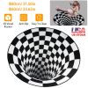 3D Visual Floor Area Mat Anti-slip Illusion Rug Doormat Round Living Room Carpet Mat