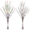 3 PCS 60 LED Solar Garden Lights Tree Branch Leaf Shape Lamp IP65 Waterproof Solar Garden Decorative Lights for Outdoor Garden Lawn Patio Decking