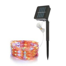 100 LEDs Solar String Lights Outdoor IP65 Waterproof Copper Wire String Lights Solar LED Fairy Lamps Wedding Party Festival (Option: Color)