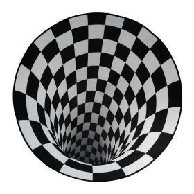 3D Visual Floor Area Mat Anti-slip Illusion Rug Doormat Round Living Room Carpet Mat (Option: 60cm)