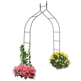 8 Feet 4 Inch High Gothic Steel Rose Arch (Color: Black)