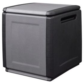 Garden Storage Box Dark grey and black 100% Polypropylene Medium (Color: Gray)