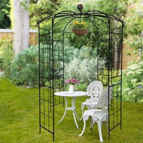 Metal Garden Arch Iron Garden Arbors Gazebo Dia81.3'' x 114.2'' High Birdcage Shape Pergola Pavilion for Wedding Ceremony
Outdoor Black (Color: as Pic)