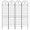 4 Pack Metal Garden Trellis for Climbing Plants Outdoor 86.7'' x 19.7'' Rustproof Plant Support Rose Trellis Netting Trellis Black