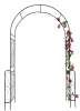 Metal Garden Arch W55'' x H94.5'' Garden Arbor Trellis Climbing Plants Support Rose Arch Outdoor Arch Black