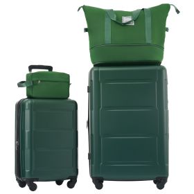 2 Piece Luggage Set with Bags Expanable Spinner Wheels ABS Lightweight Suitcase with TSA Lock 20inch+28inch (Color: as Pic)