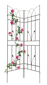 2 Pack Metal Garden Trellis 71" x 17.7" Rustproof Trellis for Climbing Plants Outdoor Flower Support Brown (Color: as Pic)