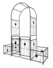 Metal Garden Arch with Gate 79.5'' Wide x 86.6'' High Climbing Plants Support Rose Arch Outdoor Black