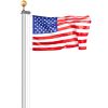 VEVOR 25FT Sectional Flag pole Kit, Heavy Duty Aluminum Alloy in Ground Flag poles for Outside, 3 Display Modes Flagpole with 3x5 American Flag