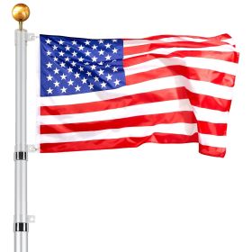 VEVOR 25FT Telescoping Flag pole Kit, Heavy Duty Aluminum Alloy in Ground Flag Poles for Outside, 3 Display Modes Flagpole with 3x5 American Flag (type: Telescopic, Height: 25 feet)
