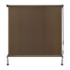 Outdoor cordless patio sunshade splice curtain rolled up porch pavilion Mocha