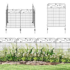 Garden Fence, 4 Pack Steel Fence Panels, 11.5' L x 43" H, Rust-Resistant Decorative Border Flower Edging for Yard, Landscape, Patio, Outdoor Decor (Title: Default Title)