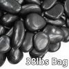 38lbs Black River Rocks, 2-3 inch Polished Pebbles for Plants, Vase Filler, Aquarium, Landscaping, Indoor/Outdoor Decor