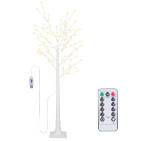 Lighted Birch Tree Artificial White Birch Twig Tree with 8 Warm White Lighting Modes for Wedding Party Christmas Holiday Festival Home Decoration (Option: 1.2M)