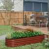 Outsunny 6.5' x 2' x 1.4' Galvanized Raised Garden Bed Kit, Outdoor Metal Elevated Planter Box with Safety Edging
