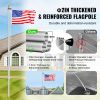VEVOR 25FT Sectional Flag pole Kit, Heavy Duty Aluminum Alloy in Ground Flag poles for Outside, 3 Display Modes Flagpole with 3x5 American Flag