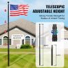 VEVOR 20FT Telescoping Flag pole Kit, Heavy Duty Aluminum Alloy in Ground Flag Poles for Outside, 3 Display Modes Flagpole with 3x5 American Flag