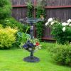 Birdbath with Bird Feeder and Flower Planter for Outdoor Decor