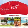 9.5 Feet Pulley Lift Round Patio Umbrella with Fiberglass Ribs