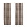 Plaid Rod Pocket and Back Tab Curtain Panel with Fleece Lining(Only 1 Pc Panel)