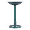 Outdoor Garden Freestanding Pedestal Bird Bath Feeder