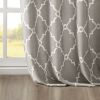 Fretwork Print Grommet Top Window Curtain Panel(Only 1 Pc Panel)
