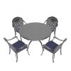 (Cushions In Random Colors)5-Piece Set Of Cast Aluminum Patio Furniture With Cushions