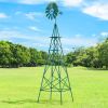 8 Feet Windmill Metal Ornamental Wind Wheel Weather Resistant