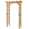 7/7.5 Feet Garden Arch Wooden Arbor Outdoor Wood Trellis for Climbing Plants