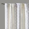 2pk Poly Printed Curtain Panel with Tufted Stripe