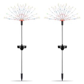 2Pcs Solar Powered Starburst Lights 240 LEDs Firework Lamp Garden Path Decor Lights (Option: Color)