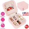 Mini Jewelry Storage Box Portable Ring Earring Necklace Storage Travel Case PU Leather Jewelry Organizer Gift